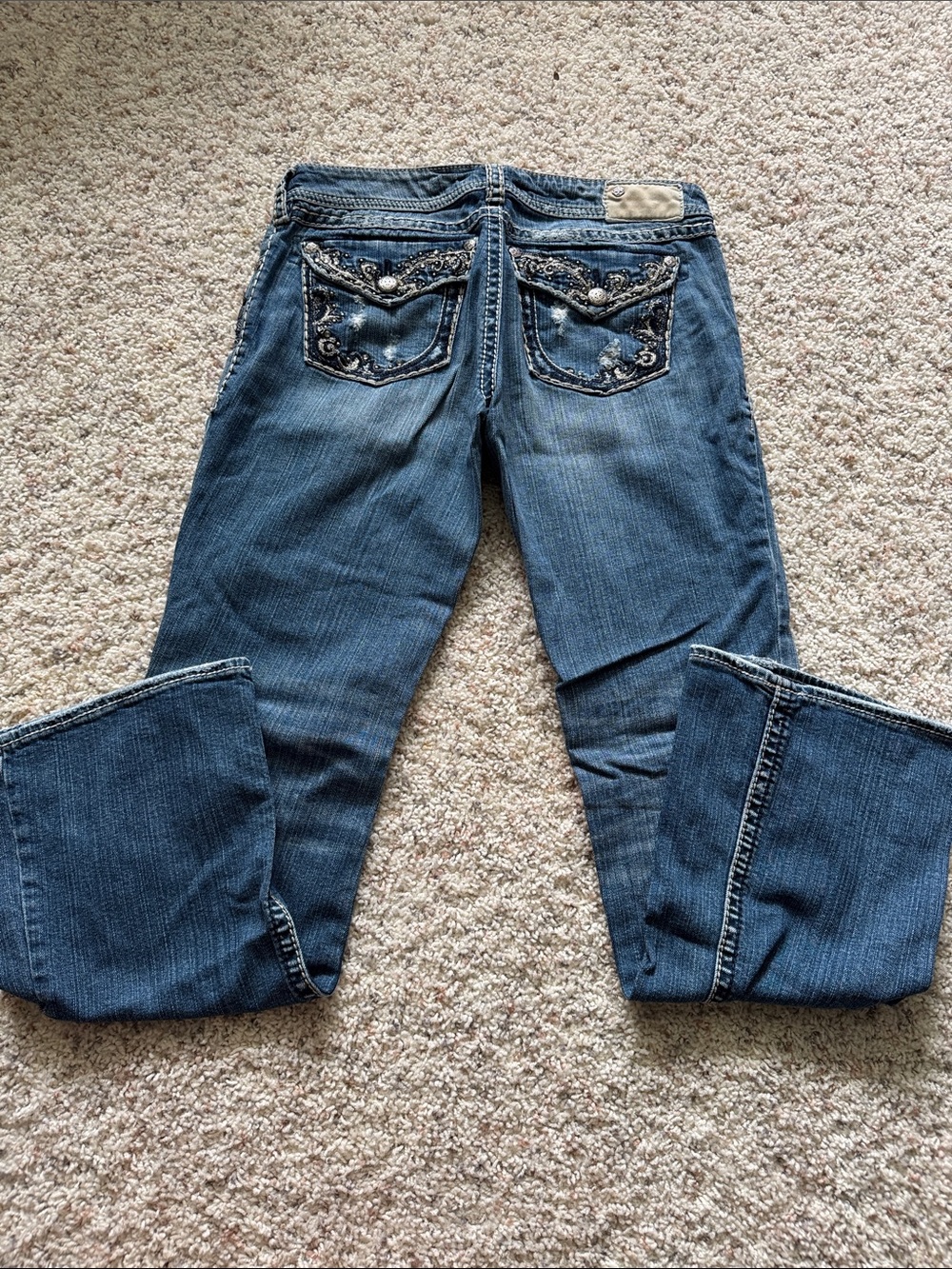 Silver Jeans Women's Dark Blue Embroidered Bootcut Jeans